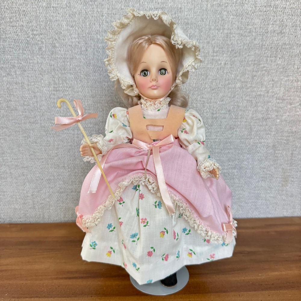 Vintage Effanbee Little Bo Peep Doll Storybook Series 11" with‎ Stand & Crook